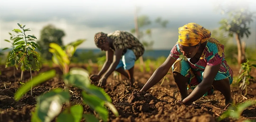 Women working on the land